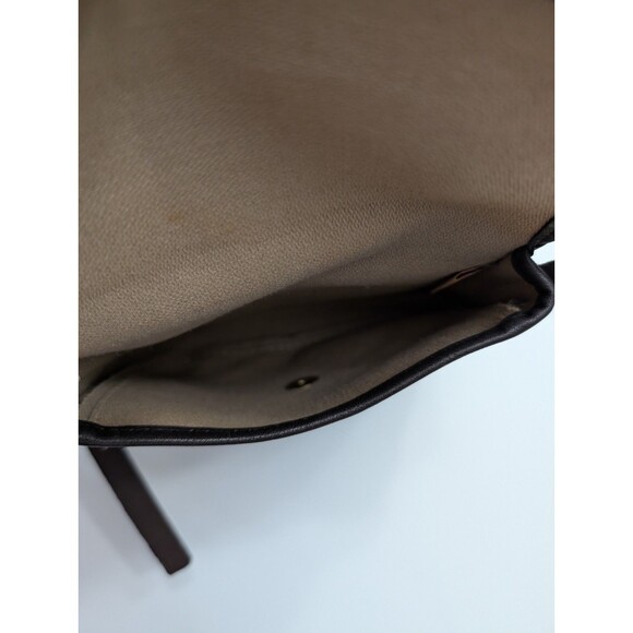 Vtg Dooney & Bourke Brown Monogram Coated Canvas DB Logo Crossbody Mini Bag - Picture 8 of 8